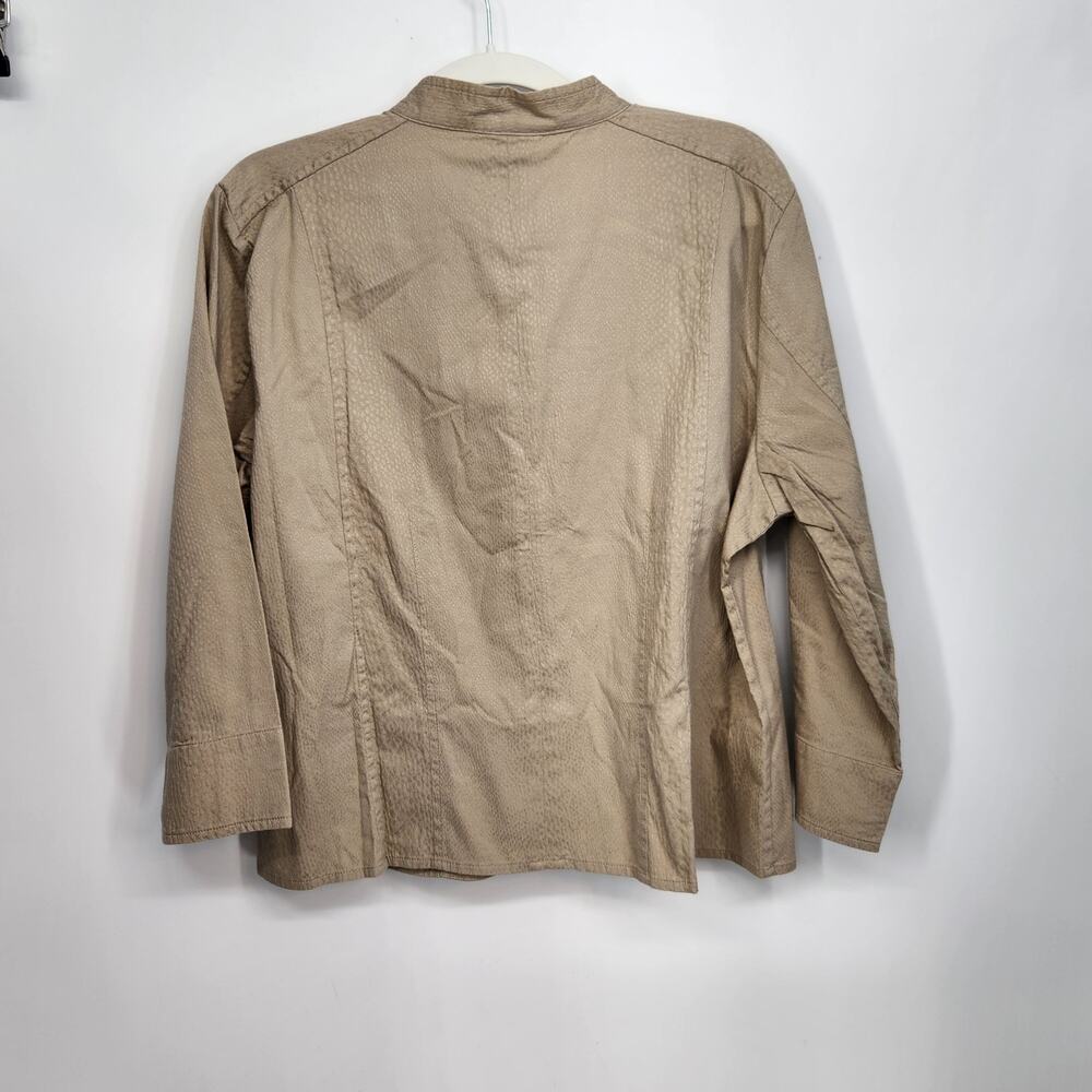 NWT Christopher & Banks Tan Minimalist Button Down Blazer Jacket Women's L - Picture 10 of 10